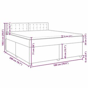 vidaXL fekete szövet rugós ágy matraccal 180 x 200 cm kép