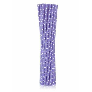 Lila Purple Dots papír szívószál 12 db-os kép