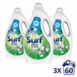 Surf Mountain Fresh & Jasmine folyékony Mosógél 3x3L - 180 mosás kép