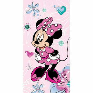 Rózsaszín pamut gyerek fürdőlepedő 70x140 cm Minnie – Jerry Fabrics kép