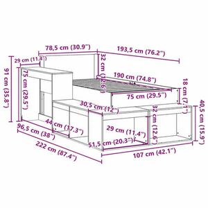 vidaXL tömör fenyőfa ágy matrac nélkül 75 x 190 cm kép