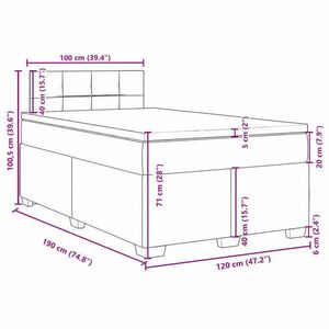 vidaXL világosszürke szövet rugós ágy matraccal 120 x 190 cm kép