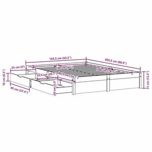 vidaXL fehér tömör fenyőfa ágy matrac nélkül 160 x 200 cm kép