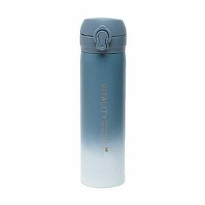 Pufo Vitality fém termosz palack italokhoz, izoterm, 500 ml, kék/fehér kép