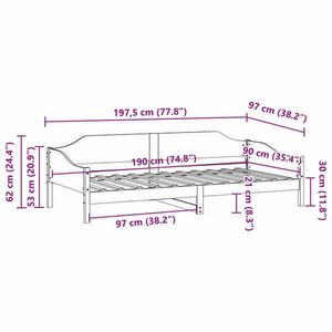 vidaXL viaszbarna tömör fenyőfa ágy matrac nélkül 90 x 190 cm kép