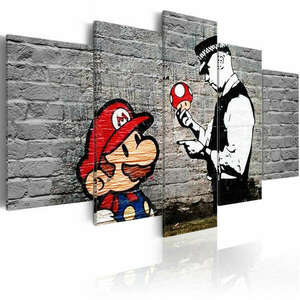 Super Mario Mushroom Cop (Banksy) 200x100 - vászonkép kép