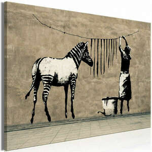 Banksy: Mosó Zebra betonra (1 rész) Széles 120x80 - vászonkép kép