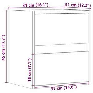 vidaXL 2 db füstös tölgy fali TV-szekrény LED-ekkel 41 x 31 x 45 cm kép