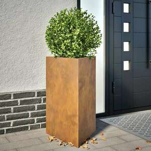 vidaXL 2 db corten acél háromszög alakú kerti ültetőláda 50x43x75 cm kép