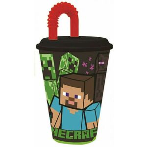 Minecraft Steve's Journey Szívószálas pohár, műanyag 430 ml kép