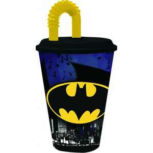 Batman Bat Signal szívószálas pohár, műanyag 430 ml kép