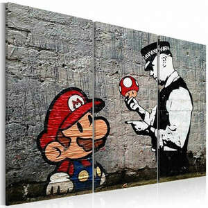 Super Mario Mushroom Cop, Banksy 60x40 - vászonkép kép