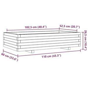 vidaXL viaszbarna tömör fenyőfa kerti virágláda 110 x 60 x 26, 5 cm kép