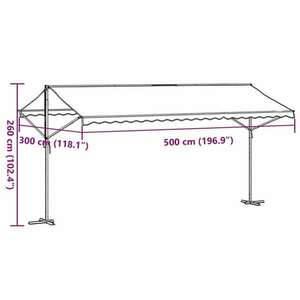 vidaXL kék-fehér szövet és acél szabadon álló napellenző 500 x 300 cm kép