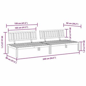 vidaXL 2 db tömör akácfa kerti raklap középső kanapé kép
