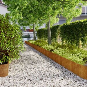 vidaXL 30 db rugalmas corten acél gyepszegély 25 x 103 cm kép