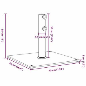 vidaXL négyzet alakú napernyőtalp Ø32/38/48 mm-es rúdhoz 17 kg kép