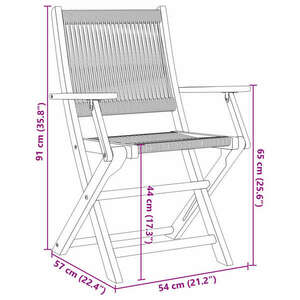 vidaXL 6 db bézs tömör akácfa összecsukható kerti szék kép