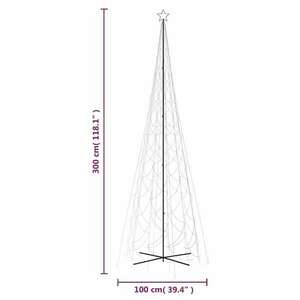 vidaXL kúp alakú karácsonyfa 3000 hideg fehér LED-del 230 x 800 cm kép