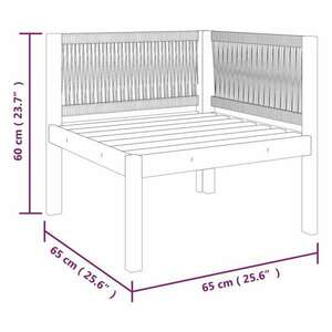 vidaXL 2 részes tömör akácfa kerti ülőgarnitúra párnával kép
