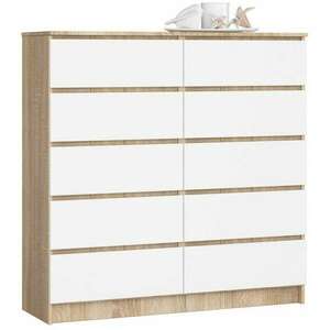 Komód - Akord Furniture K120-10 - sonoma tölgy / fehér kép