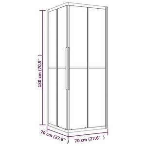 vidaXL fekete csíkos ESG zuhanykabin 70 x 70 x 180 cm kép