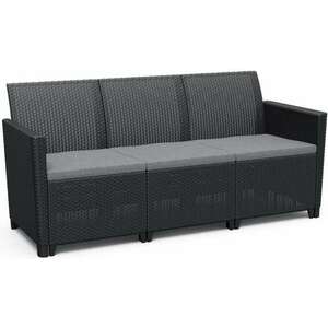 ALLIBERT CLAIRE SOFA 3 - HÁROMSZEMÉLYES MŰRATTAN KERTI KANAPÉ, GRAFIT () kép