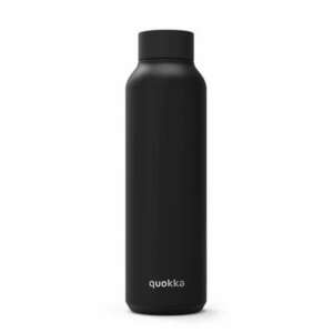 Quokka Solid - rozsdamentes acél kettős fal vákuumszigetelt vizes palack, hordozható termosz 630 ml (Jet Black) kép