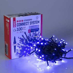 Standard Connect sorolható kültéri karácsonyi fényfüzér, kék, 10m, 100db LED, hálózati adapter nélkül kép