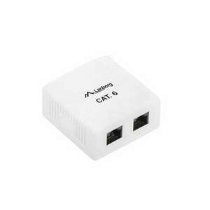 Lanberg OU6-0002-W UTP CAT6 2 db RJ45 csatlakozós fali konnektor kép