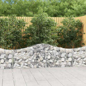 vidaXL 8 db íves horganyzott vas gabion kosár 200x30x60/80 cm kép