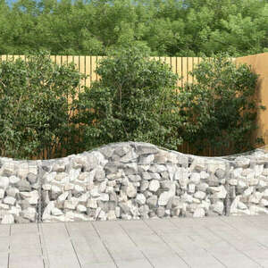 vidaXL 10 db íves horganyzott vas gabion kosár 200x50x60/80 cm kép