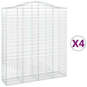 4 db íves horganyzott vas gabion kosár 200x50x220/240 cm kép