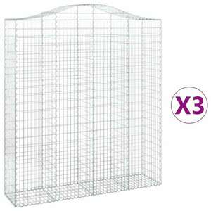 3 db íves horganyzott vas gabion kosár 200x50x220/240 cm kép