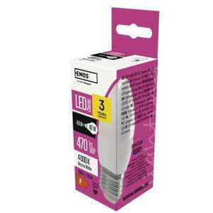 LED izzó Classic gyertya / E27 / 4, 9 W (40 W) / 470 lm / természetes fehér kép