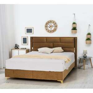 GOLDBIA Boxspring ágy 160x200 - világosbarna kép