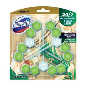 Domestos WC-frissítő Blokk Aroma Lux White Rosebuds & Tea Tree Oil (3x55g) kép