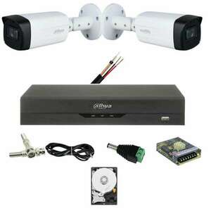 Dahua 2 CCTV Kit 5 MP, IR 80M, 3.6mm lencse, Starlight, Dahua DVR 4 csatorna, 5 MP, Tartozékok kép