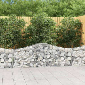 vidaXL 7 db íves horganyzott vas gabion kosár 200x30x60/80 cm kép