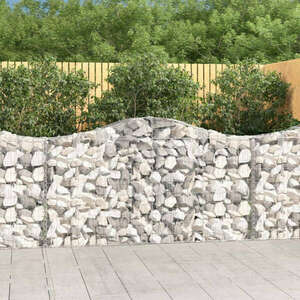 vidaXL 12 db íves horganyzott vas gabion kosár 200x30x100/120 cm kép