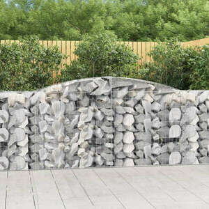 vidaXL 7 db íves horganyzott vas gabion kosár 400x50x100/120 cm kép