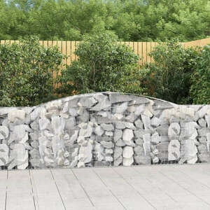 vidaXL 7 db íves horganyzott vas gabion kosár 400x30x80/100 cm kép