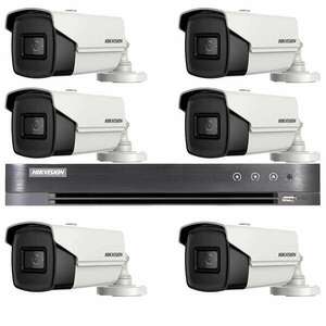 CCTV rendszer Hikvision 6 kamerák 4 az 1-ben 8MP, IR 60m, 8 csatornás DVR 4K 8MP kép