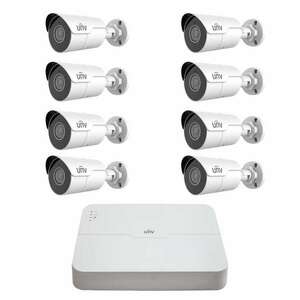 Felügyeleti rendszer 8 UNV kamera 4MP IP PoE Starlight, 2.8mm, Audio, IR 50m, NVR 4K 8 csatorna kép