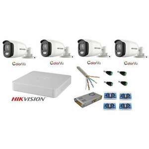 Hikvision CCTV rendszer: 4 kamera 5MP Ultra HD Color VU teljes munkaidőben (éjszaka színes) kép