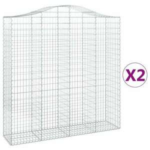 2 db íves horganyzott vas gabion kosár 200x50x200/220 cm kép