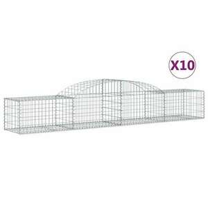 10 db íves horganyzott vas gabion kosár 300x50x40/60 cm kép