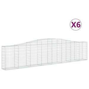 6 db íves horganyzott vas gabion kosár 400x30x80/100 cm kép