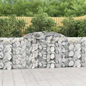 vidaXL 8 db íves horganyzott vas gabion kosár 300 x 30 x 100/120 cm kép