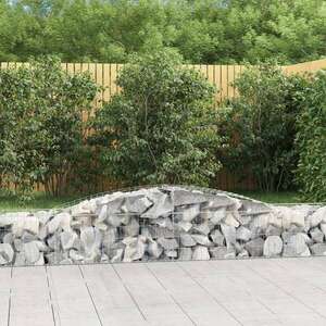 vidaXL 9 db íves horganyzott vas gabion kosár 400x50x40/60 cm kép